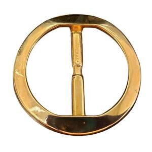 Vintage DMP Gold Tone Belt Buckle Round Medium Size Womens Belt Buckle